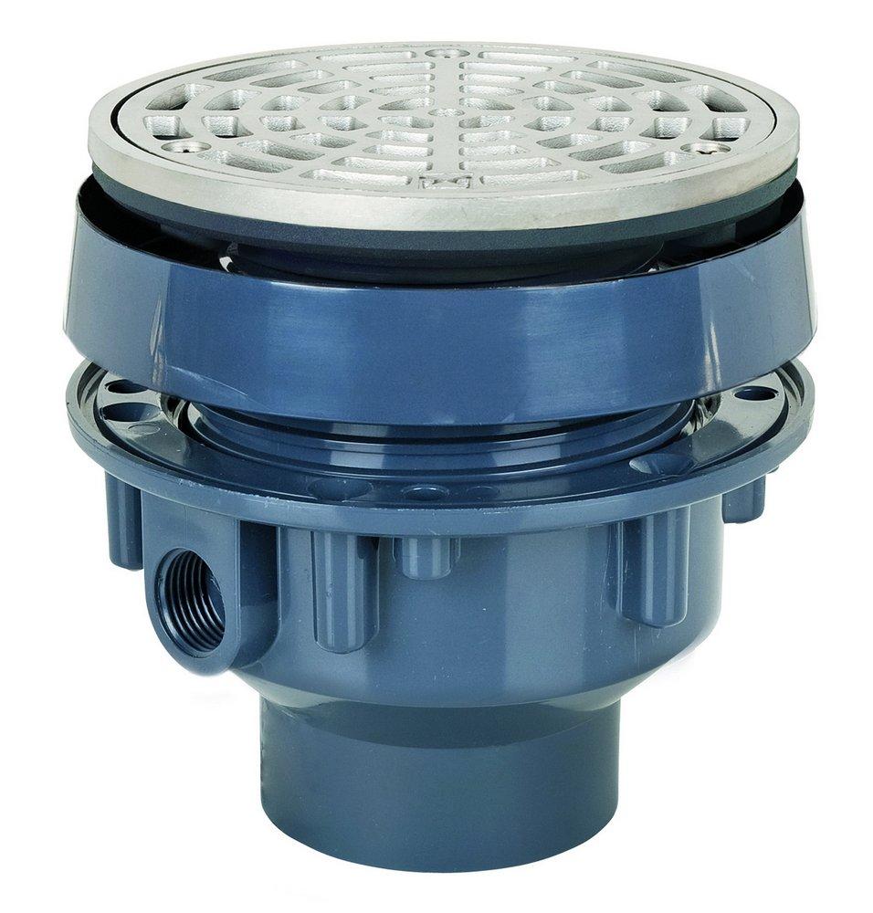 Sioux Chief Adjustable Floor Drain with 304 Stainless Steel and PVC Round Ring and Strainer and 5-1/2 in. Top 