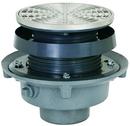 3 in. No Hub Cast Iron Floor Drain Assembly with 8-1/2 in. Round 304 Stainless Steel Grate and Ring and Strainer