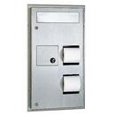 Bobrick Stainless Steel 4-5/16 in. Toilet Paper & Cover Dispenser with Sanitary Napkin Dispenser 