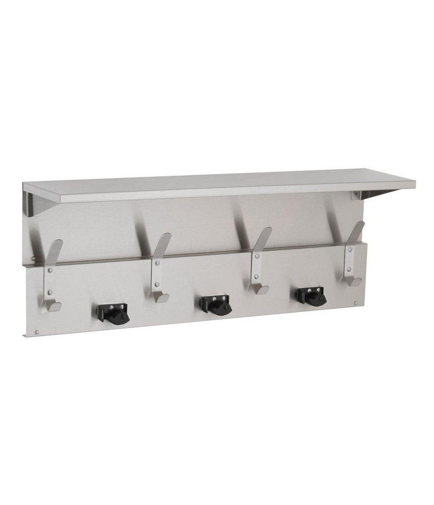 Bobrick Stainless Steel Shelf with Mop and Broom Holder 