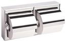 Bobrick Satin 6-3?16 x 12-3?8 in. Surface Mounted Double Toilet Tissue Dispenser with Hoods 