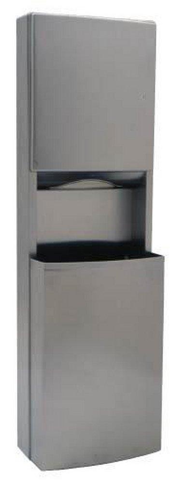 Bobrick Satin Stainless Steel Paper Towel Dispenser and Waste Receptacle 