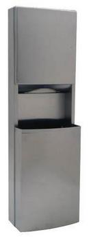 Paper Towel Dispenser and Waste Receptacle in Satin Stainless Steel