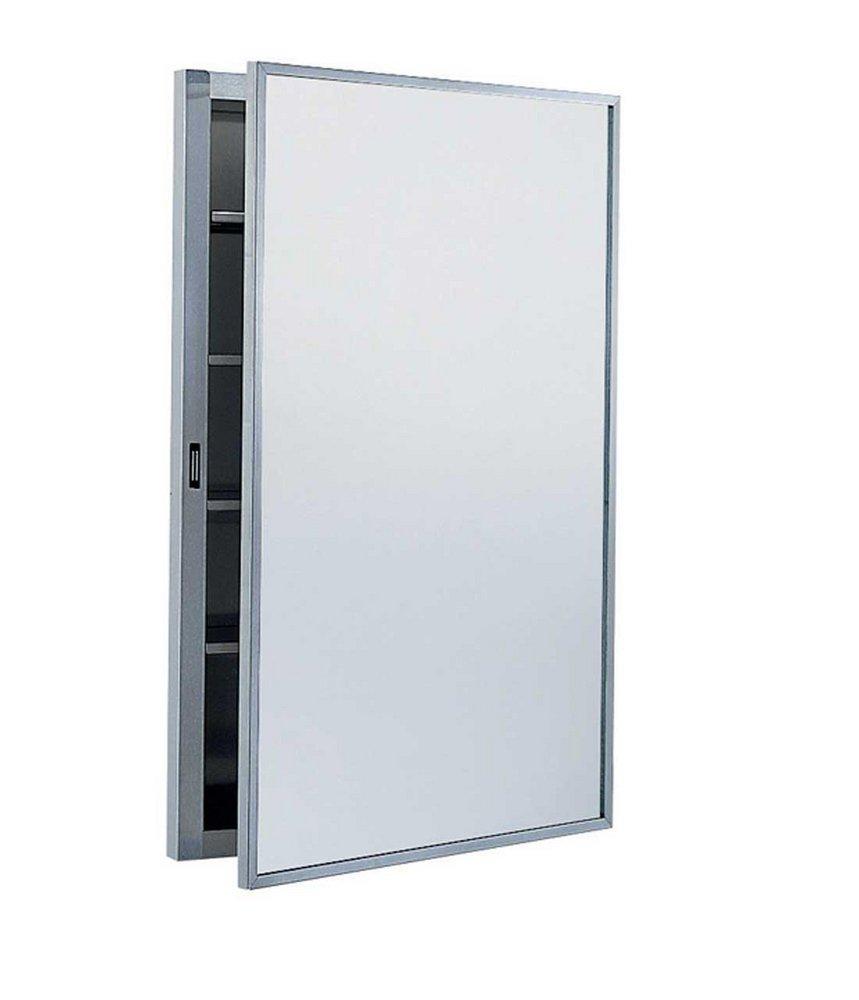 Bobrick Satin 17 x 26-7/8 in. Recessed Mount Medicine Cabinet 