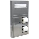 2-Roll Recessed Tissue Dispenser with Cover in Stainless Steel