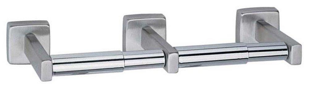 Bobrick Bright Polish 12-1/2 in. Double Roll Toilet Tissue Dispenser 