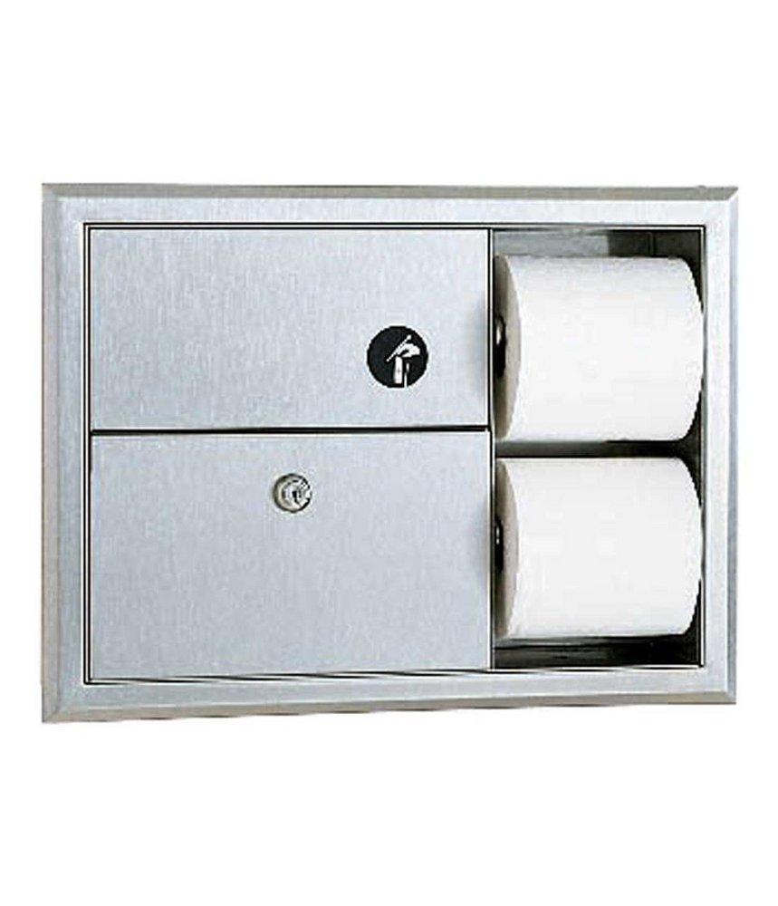 Bobrick 17-13/16 in. Sanitary Napkin Disposal and Toilet Tissue Dispenser 