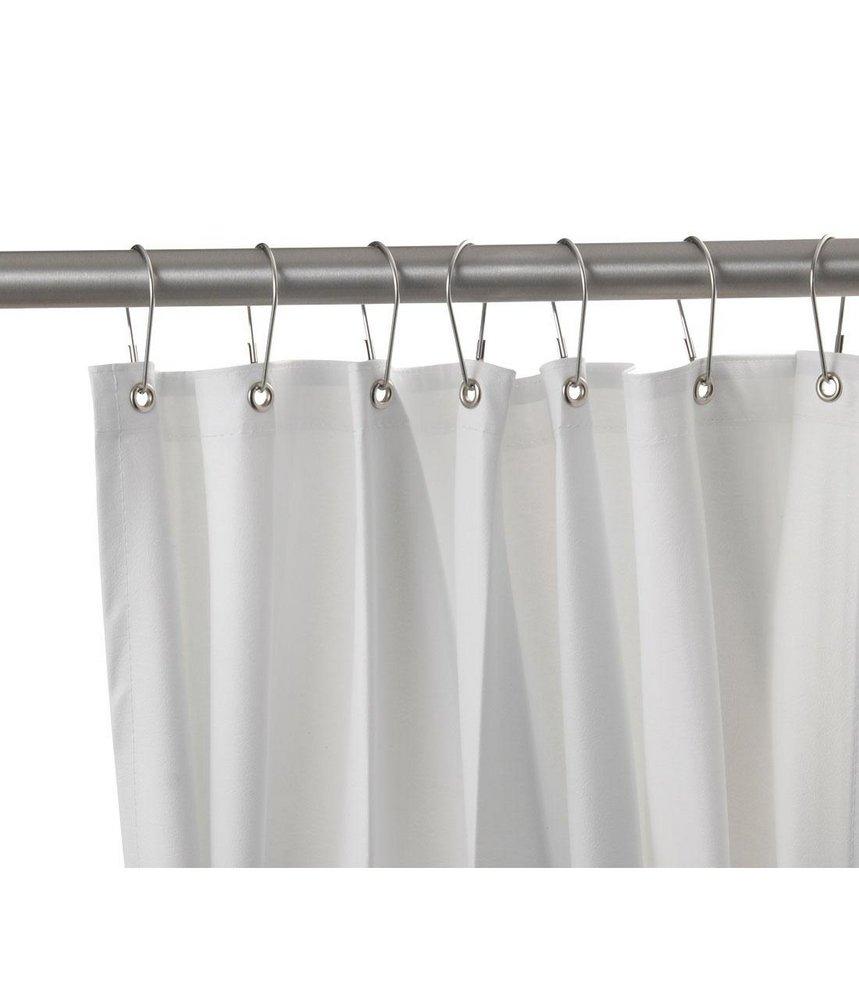 Bobrick Matte White 70 in. Vinyl Shower Curtain in White 