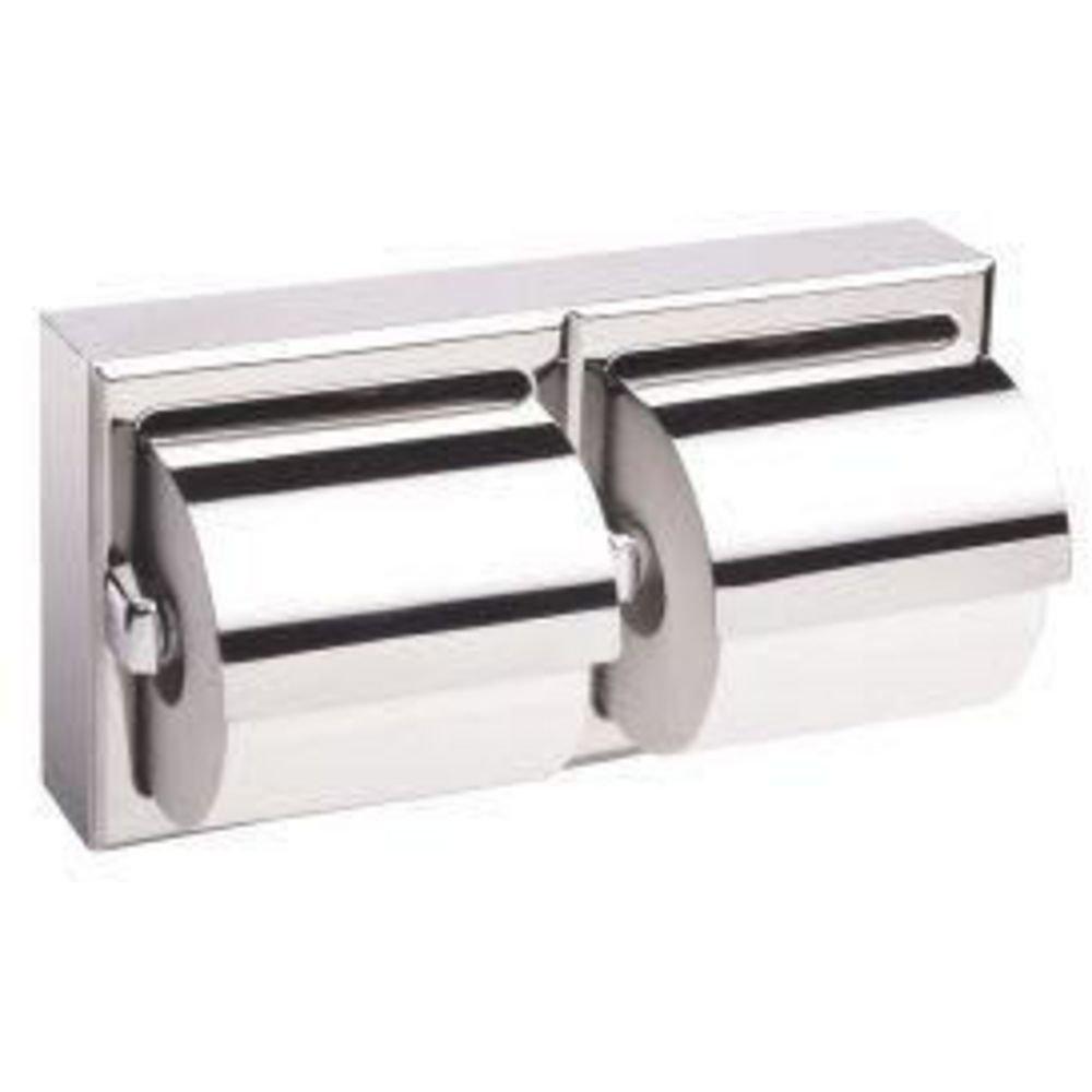 Bobrick Stainless Steel 2-Roll Toilet Paper Dispenser with Cover 