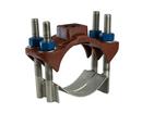 JCM Industries 6 in. CC Ductile Iron and Stainless Steel Double Strap Saddle 6.63 - 6.90 in. 