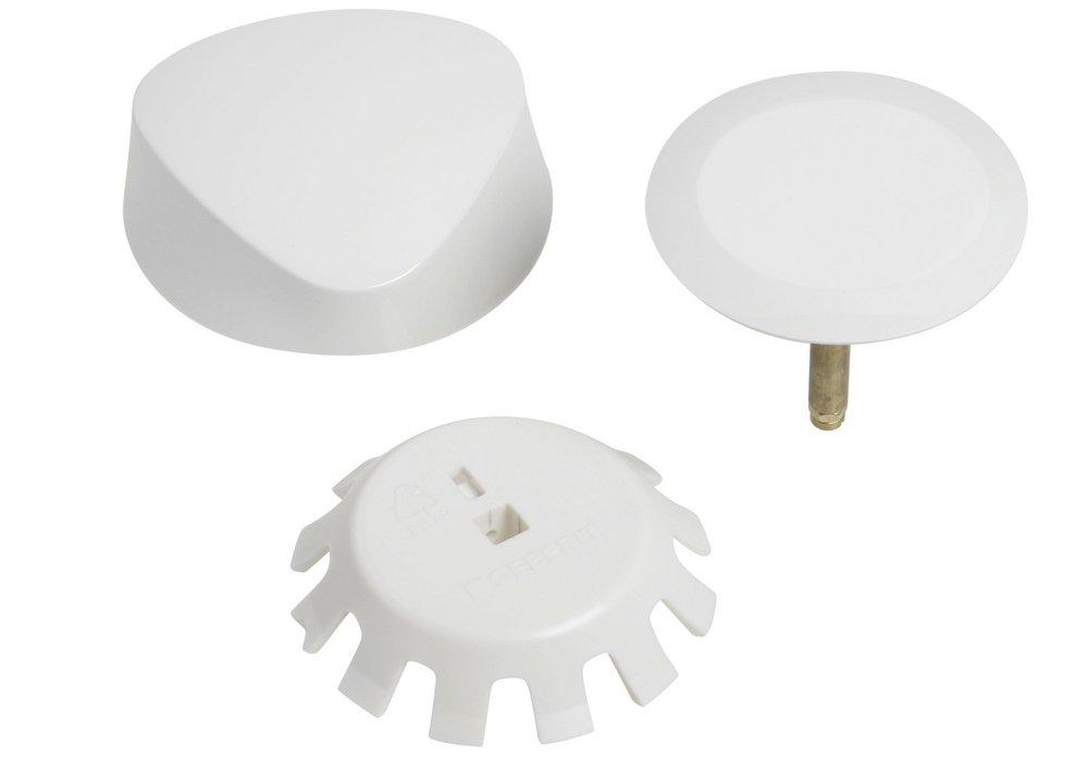 Geberit Alpine White 3-1/2 in. Plastic Overflow Drain Trim Kit 