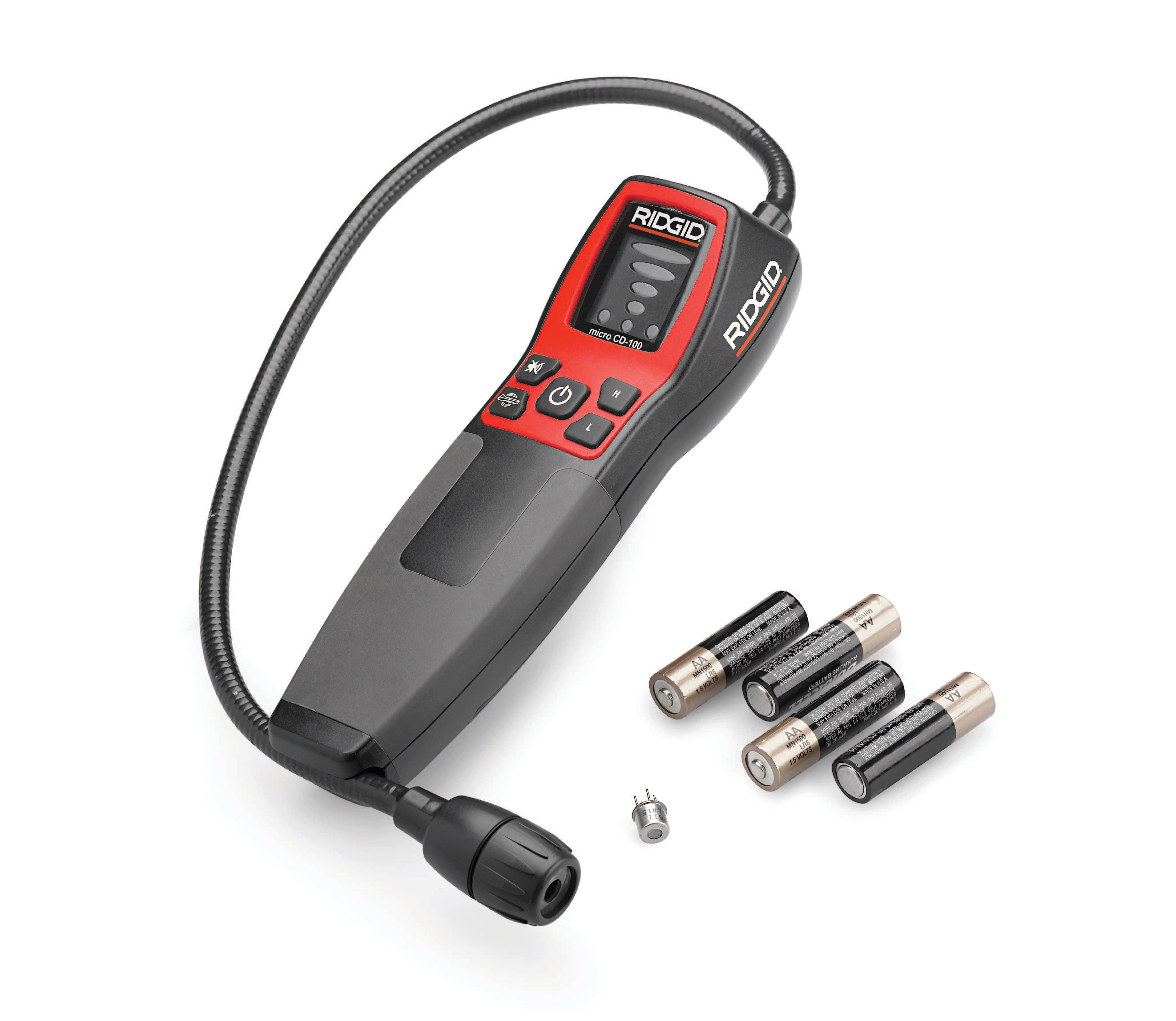 RIDGID Black Micro CD-100 Combustible Gas Detector in Black and Red 