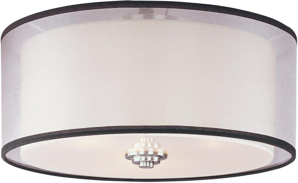 Maxim Lighting&reg; Satin Nickel 7 x 15 in. 60 W 3-Light Medium Flush Mount Ceiling Fixture 
