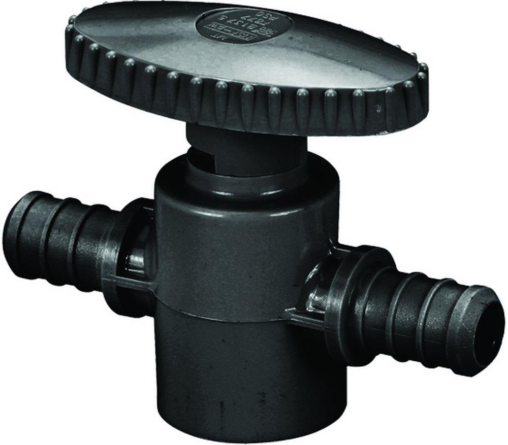 PureFlow&reg; Crimp Black Crimp Oval Handle Straight Supply Stop Valve in Black 