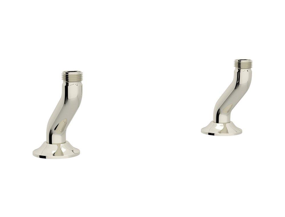 Perrin & Rowe&reg; Polished Nickel Brass Deck Union for U.4790X;U.4791L Bridge Faucets 