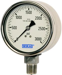 2-12/25 in. 160 psi Liquid Filled Industrial Gauge