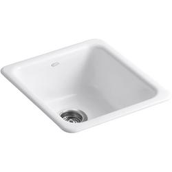 17 in. Dual Mount Cast Iron Single Bowl Bar Sink in White
