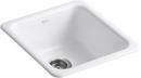 KOHLER White 17 in. Dual Mount Cast Iron Single Bowl Bar Sink 