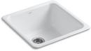 KOHLER White 20-7/8 in. Dual Mount Cast Iron Single Bowl Bar Sink 