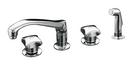 Two Handle Deck Mount Service Faucet in Polished Chrome (Handles Sold Separately)
