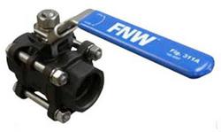 1-1/2 in. Carbon Steel Full Port Socket Weld 3-Piece 1000# Locking Lever Ball Valve