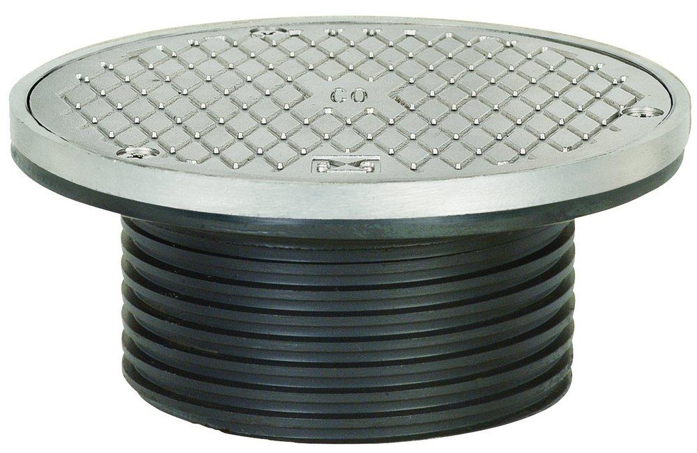 Sioux Chief No Hub Ductile Iron Cleanout Fixture with 6-1/2 in. Round Stainless Steel Ring and Cover 