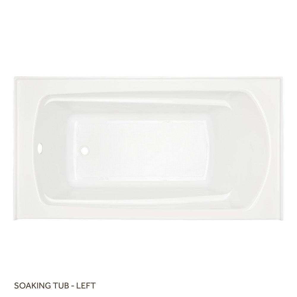 Signature Hardware White 60 x 32 in. Soaker Alcove Bathtub with Left Drain 