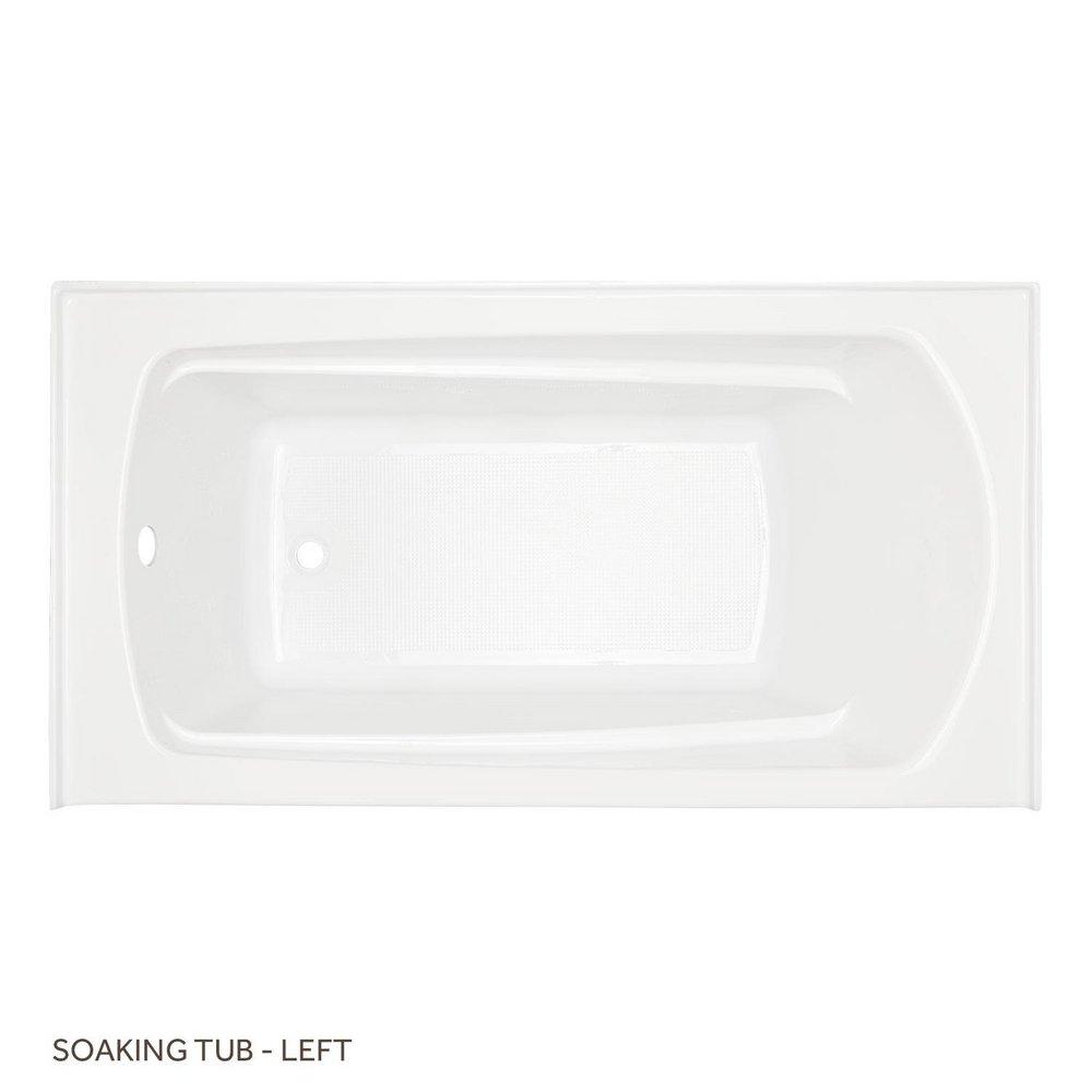 Signature Hardware White 60 x 32 in. Soaker Alcove Bathtub with Left Drain 