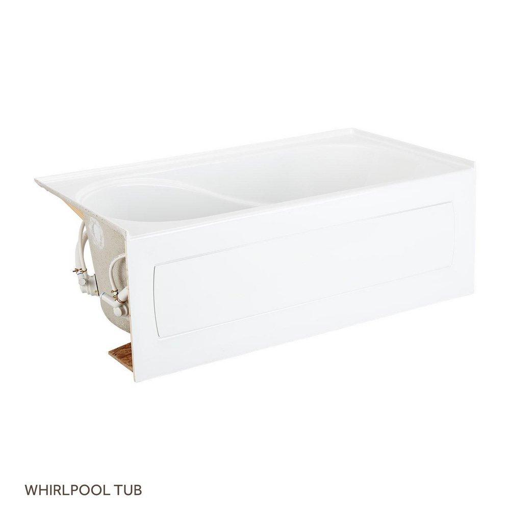 Signature Hardware White 59-3/4 x 32 in. Soaker Alcove Bathtub with Left Drain 