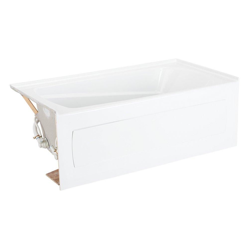 Signature Hardware White 60 x 32 in. Whirlpool Alcove Bathtub with Drain in White 