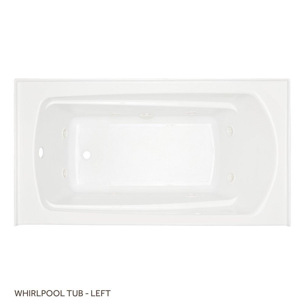 Signature Hardware White 60 x 32 in. Whirlpool Alcove Bathtub with Drain in White 