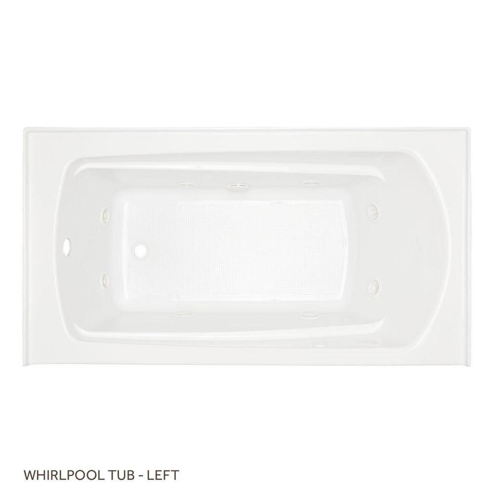 Signature Hardware White 60 x 32 in. Whirlpool Alcove Bathtub with Drain in White 
