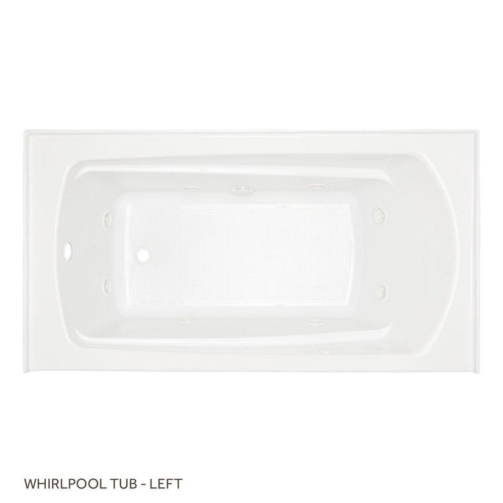 Signature Hardware White 60 x 32 in. Whirlpool Alcove Bathtub with Drain in White 