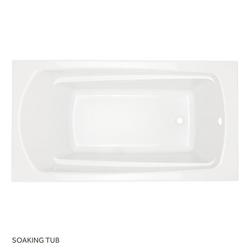 59-1/2 x 32 in. Soaker Drop-In Bathtub with End Drain in White