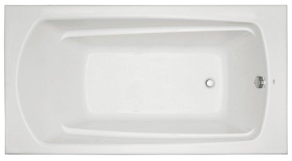 Mirabelle&reg; Biscuit 59-1/2 x 32 in. Soaker Drop-In Bathtub End Drain 