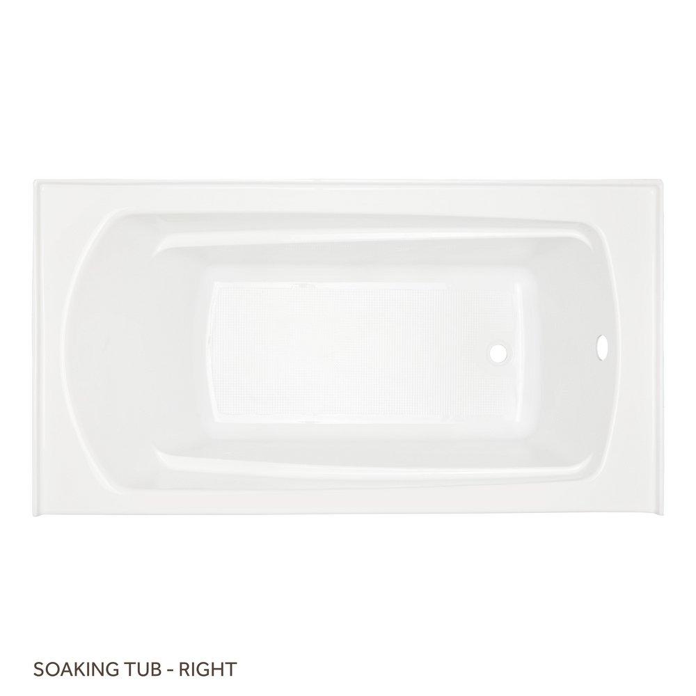 Signature Hardware White 60 x 32 in. Soaker Alcove Bathtub with Right Drain 