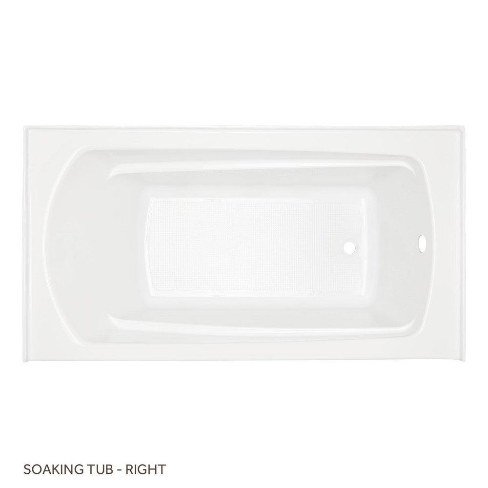 Signature Hardware White 60 x 32 in. Soaker Alcove Bathtub with Right Drain 