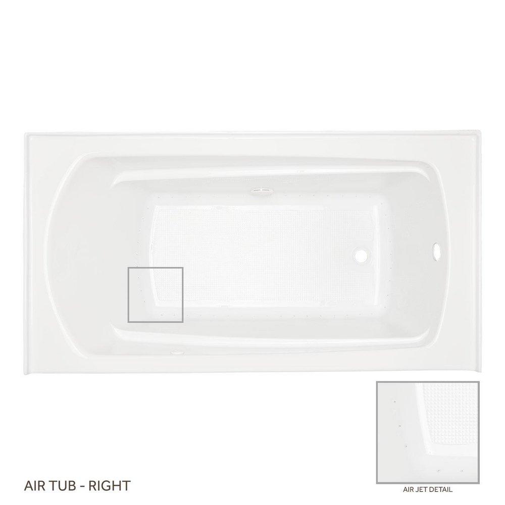 Signature Hardware White 60 x 32 in. Air Bath Alcove Bathtub Right Drain 