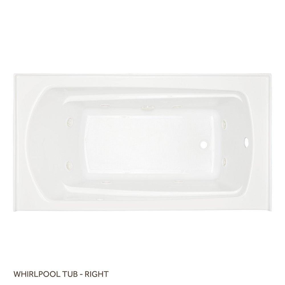 Signature Hardware White 60 x 32 in. Whirlpool Alcove Bathtub with Drain in White 