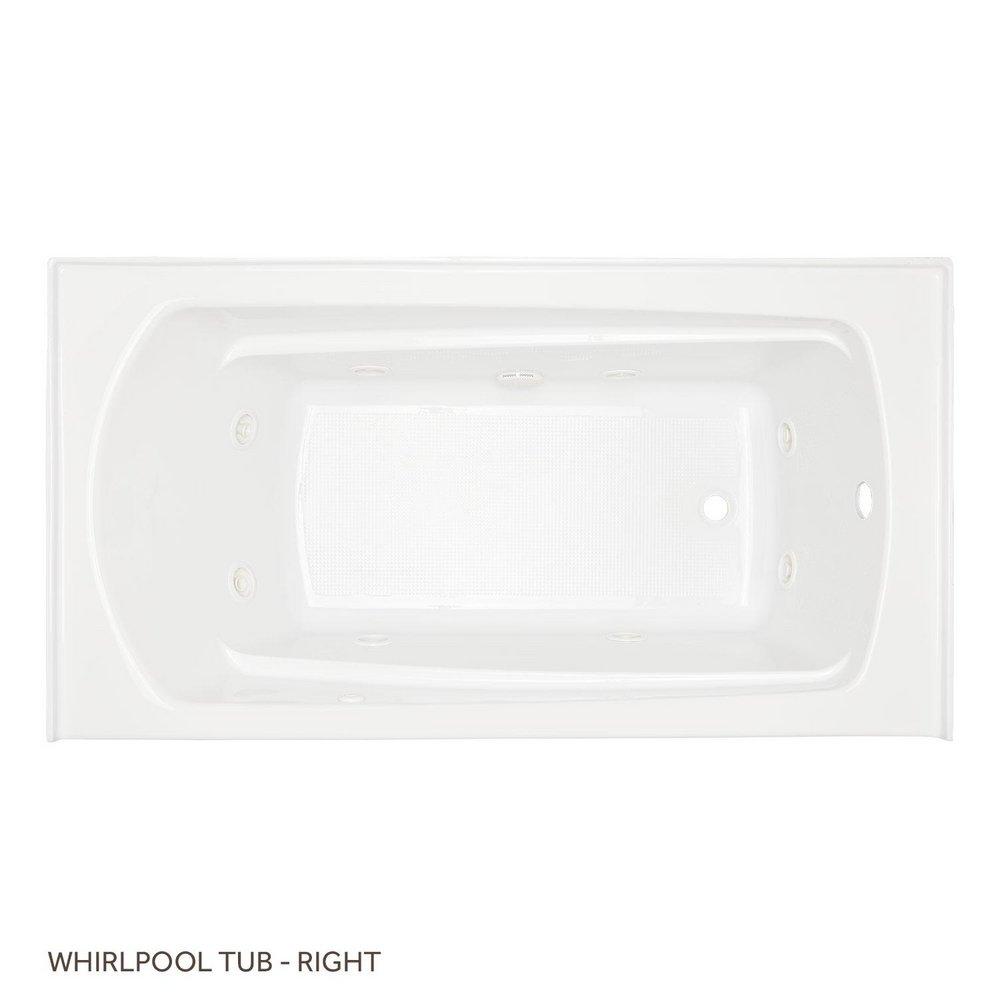 Signature Hardware White 60 x 32 in. Whirlpool Alcove Bathtub with Drain in White 