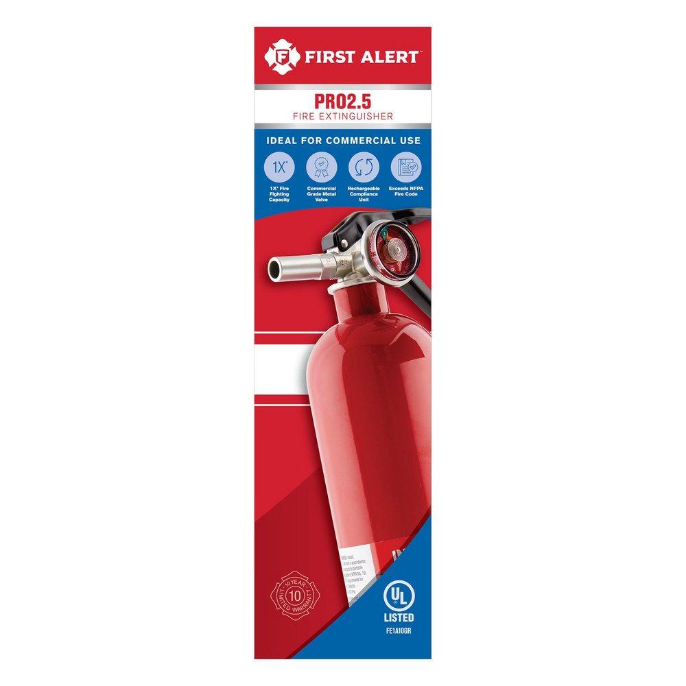 First Alert Red Dry Powder, Steel and Plastic Fire Extinguisher 