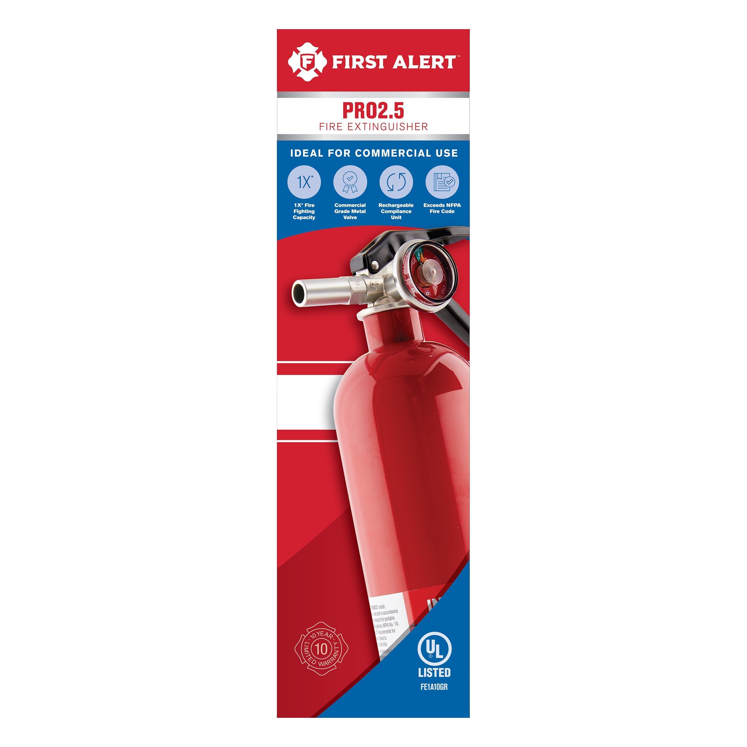 First Alert Red Dry Powder, Steel and Plastic Fire Extinguisher 