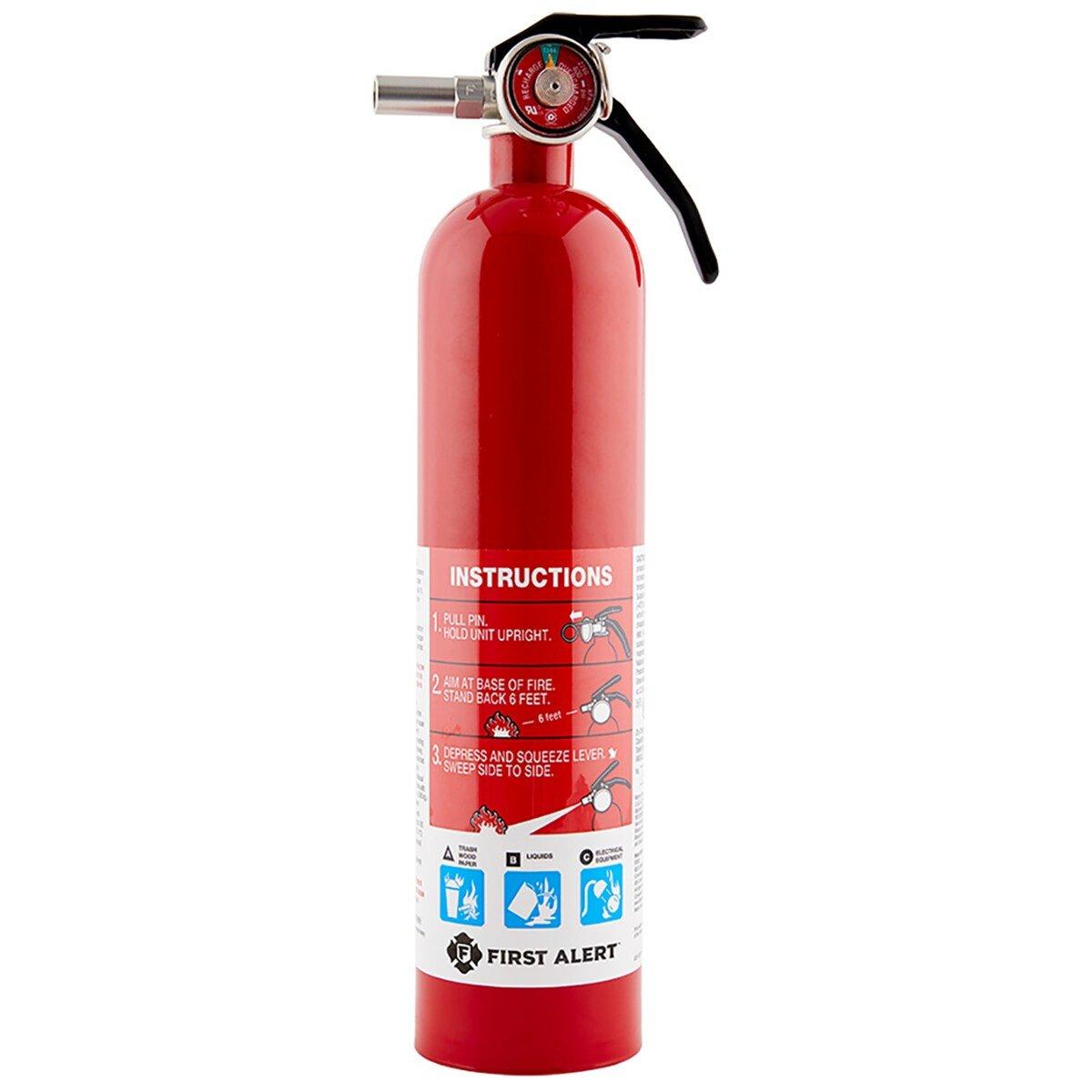 First Alert Red Dry Powder, Steel and Plastic Fire Extinguisher 