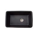 ROHL&reg; Matte Black 31-5/8 x 19-5/8 in. No Hole Fireclay Single Bowl Undermount Kitchen Sink 