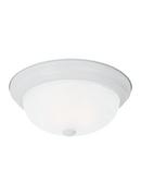 Seagull Lighting White 3-Light Ceiling Flushmount with Alabaster Glass Shade 