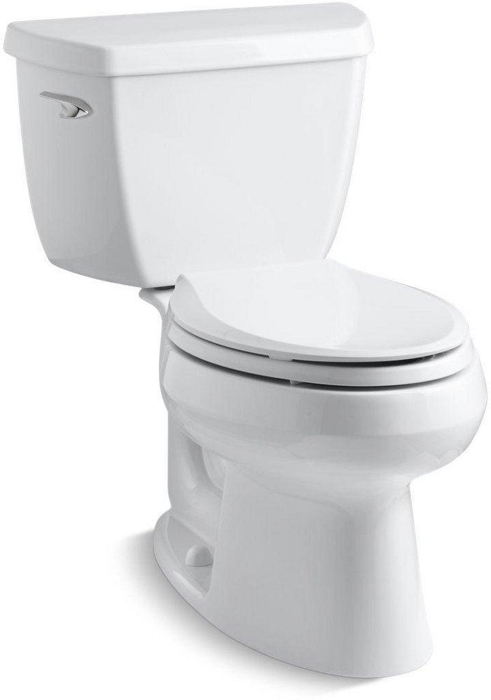KOHLER White 1.28 gpf Elongated Floor Mount Two Piece Toilet 