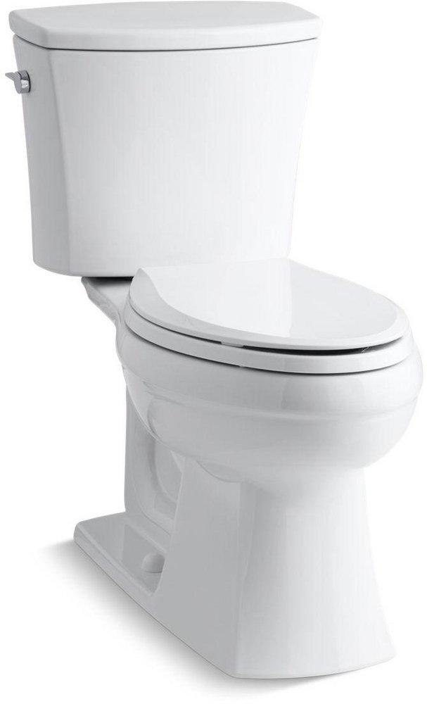 KOHLER White 1.28 gpf Elongated Floor Mount Two Piece Toilet 
