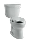 KOHLER White 1.6 gpf Elongated Floor Mount Two Piece Toilet 