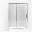 60 in. Semi Frameless Pivot Shower Door in Bright Silver