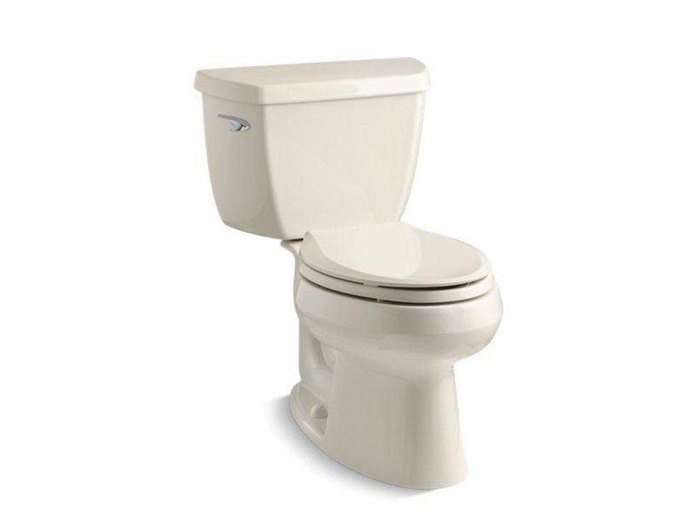 KOHLER Almond 1.28 gpf Elongated Floor Mount Two Piece Toilet 